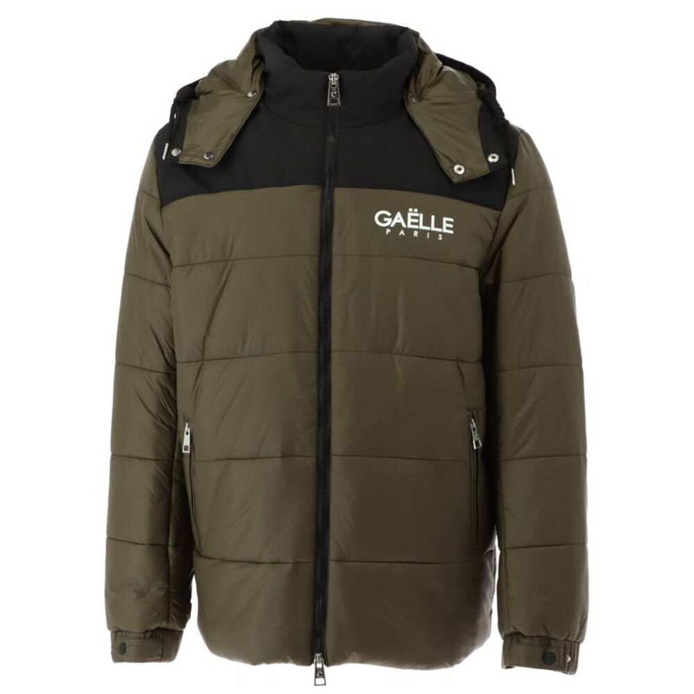 Gaelle Paris Puffer Jacket Olive Green Hooded Men Jackets